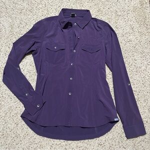 Eddie Bauer Purple Long Sleeve Button Up Hiking Outdoor Shirt